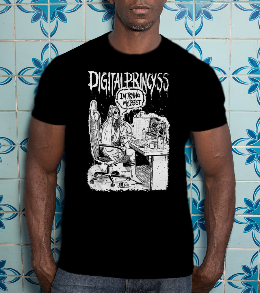 DIGITALPRINCXSS I'M TRYING MY BEST Gaming Setup T-Shirt