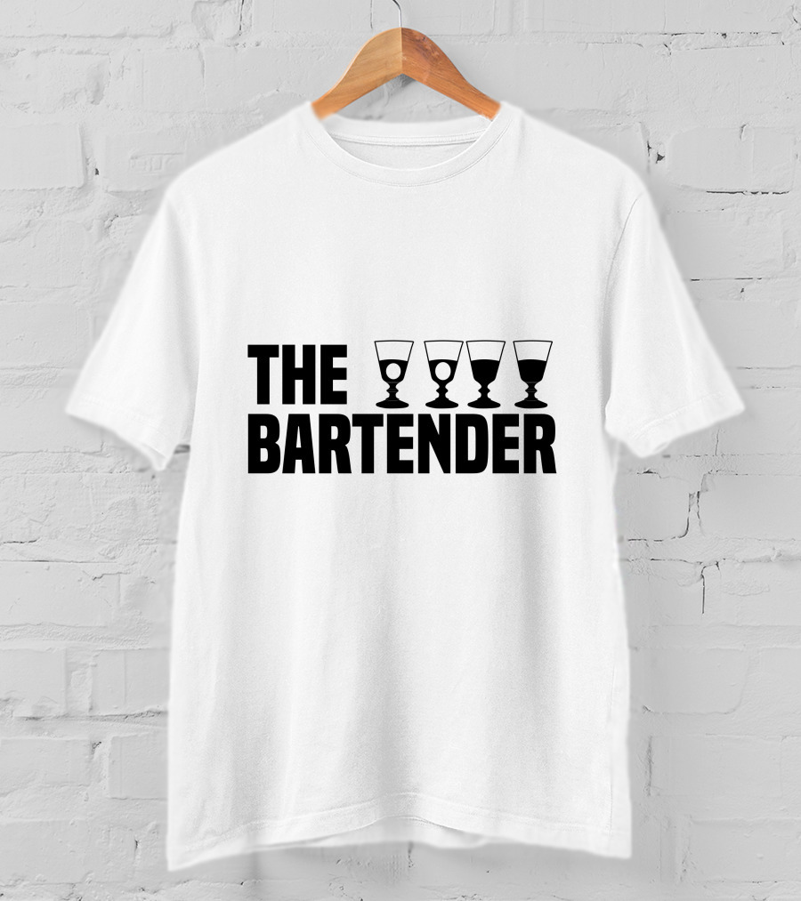 The Bartender Four Glasses T-Shirt