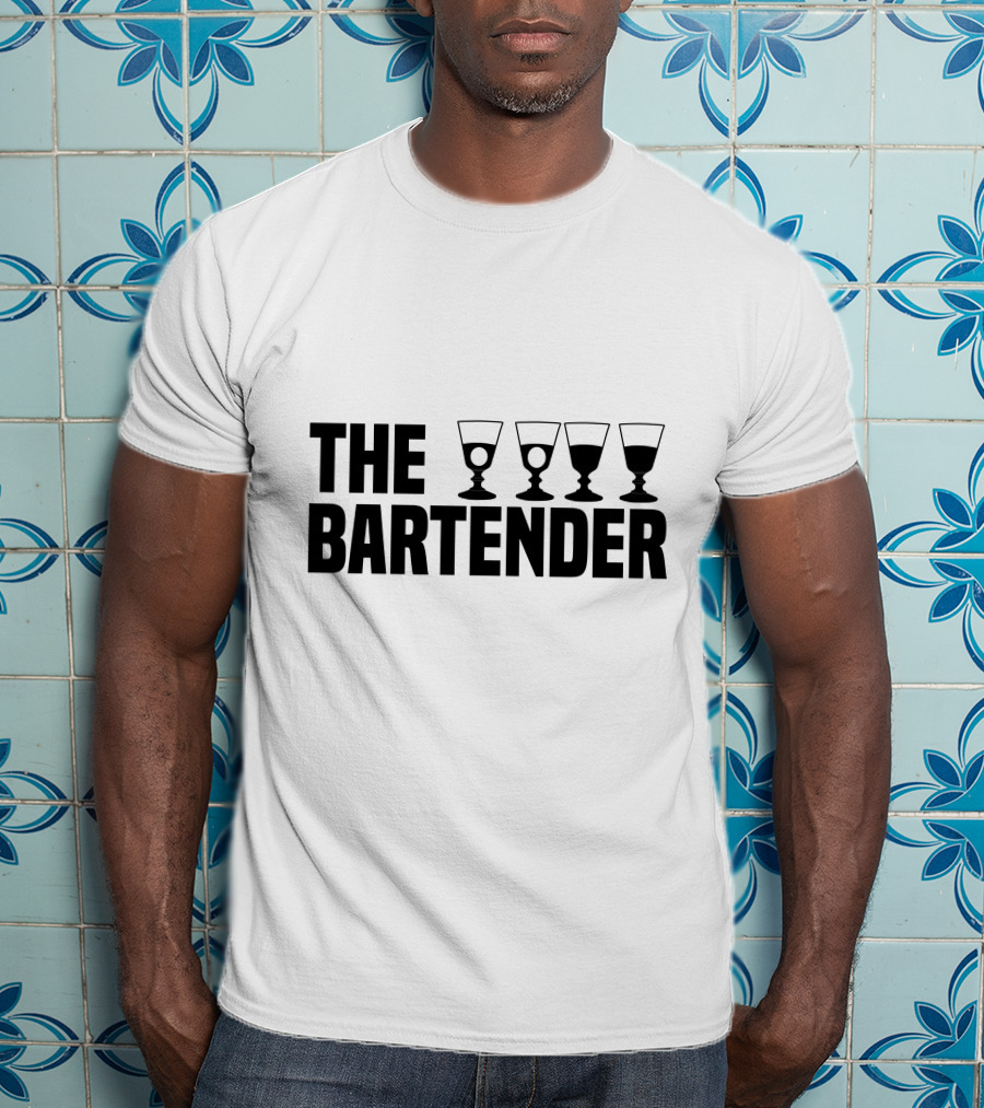 The Bartender Four Glasses T-Shirt