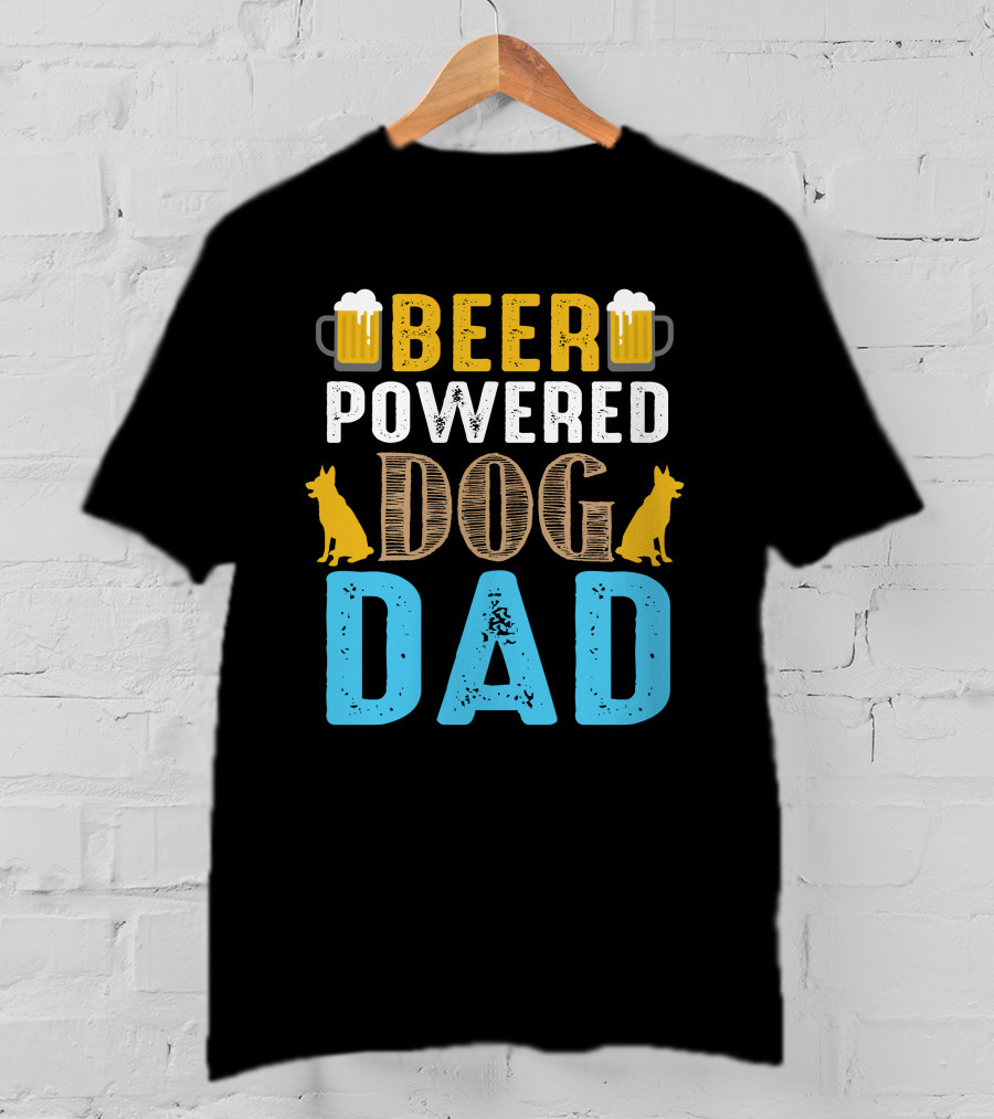 BEER Powered Dog Dad T-Shirt