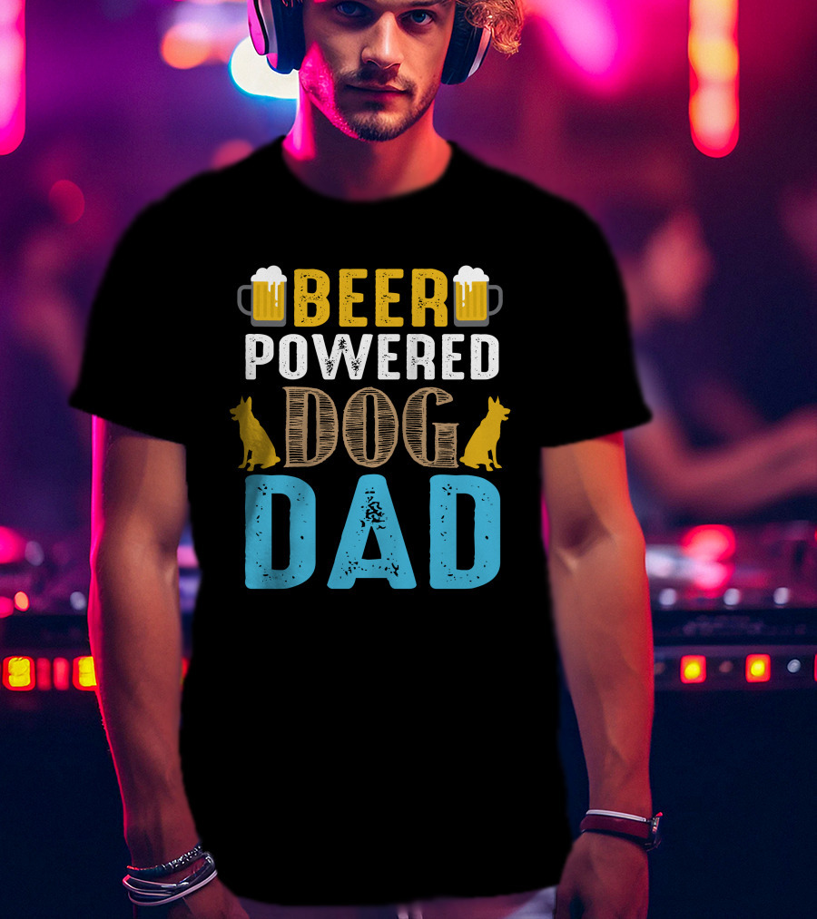 BEER Powered Dog Dad T-Shirt