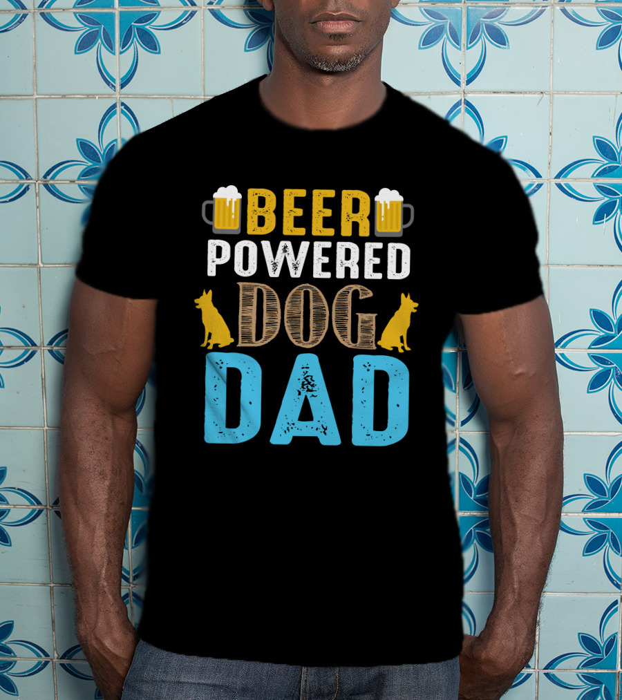 BEER Powered Dog Dad T-Shirt