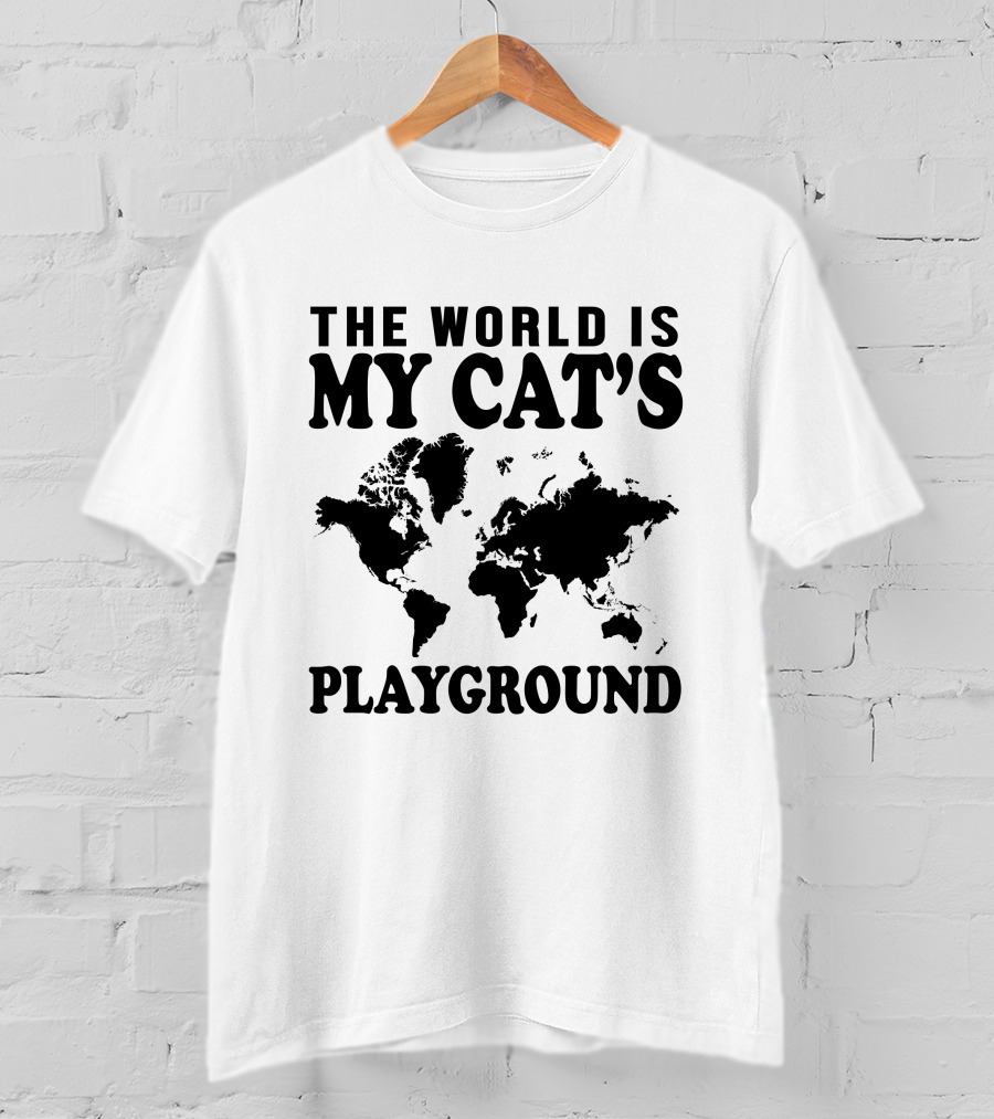 The World Is My Cat's Playground Map T-Shirt