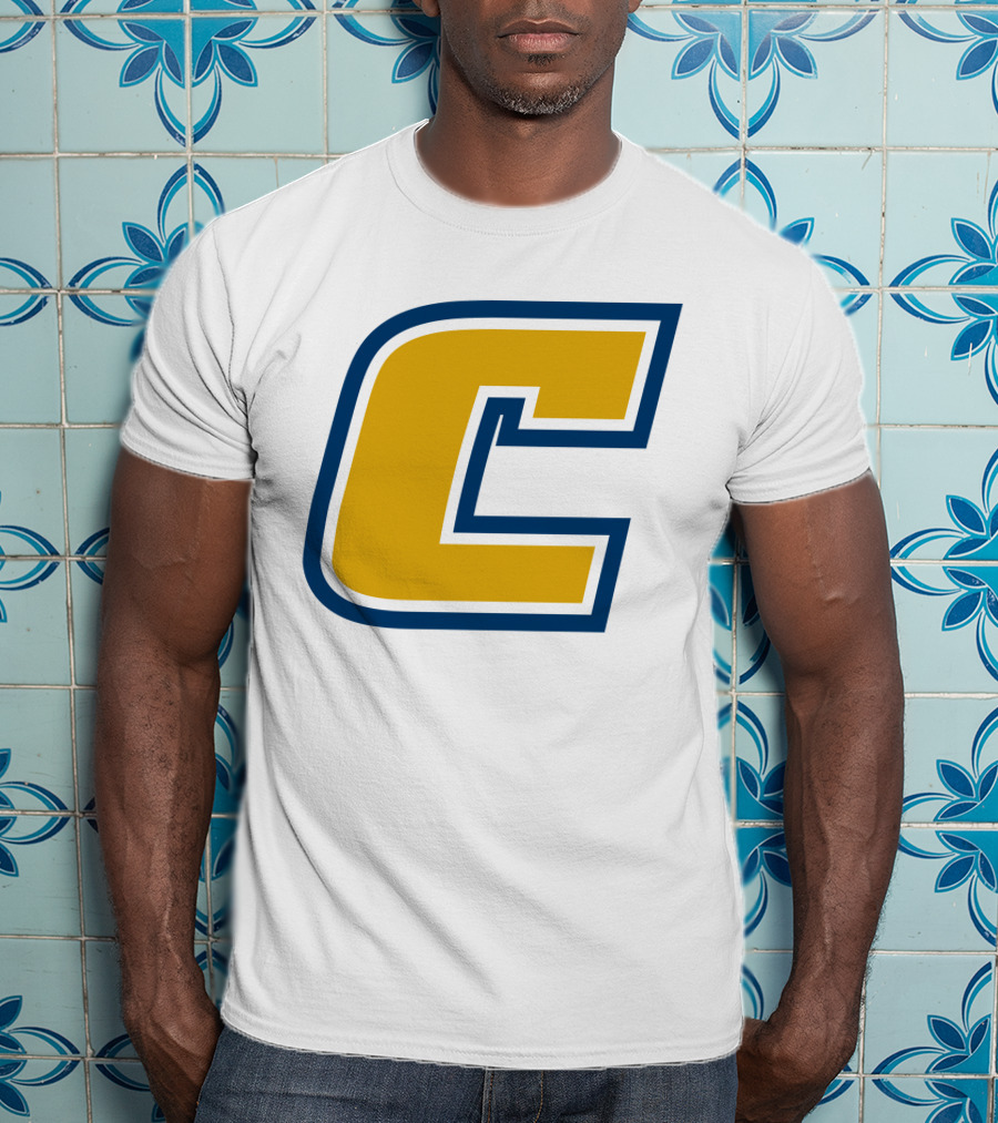 Chattanooga Mocs Large Yellow C Logo Collegiate Sports Emblem T-Shirt