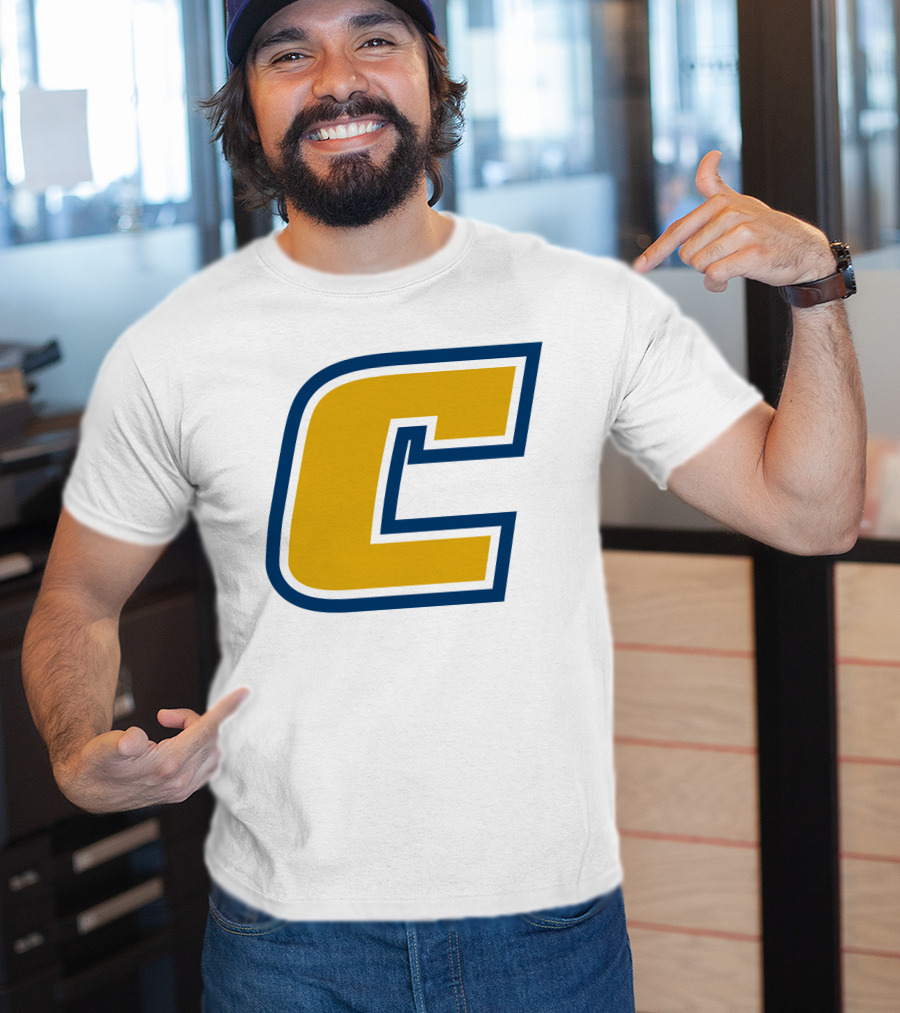 Chattanooga Mocs Large Yellow C Logo Collegiate Sports Emblem T-Shirt