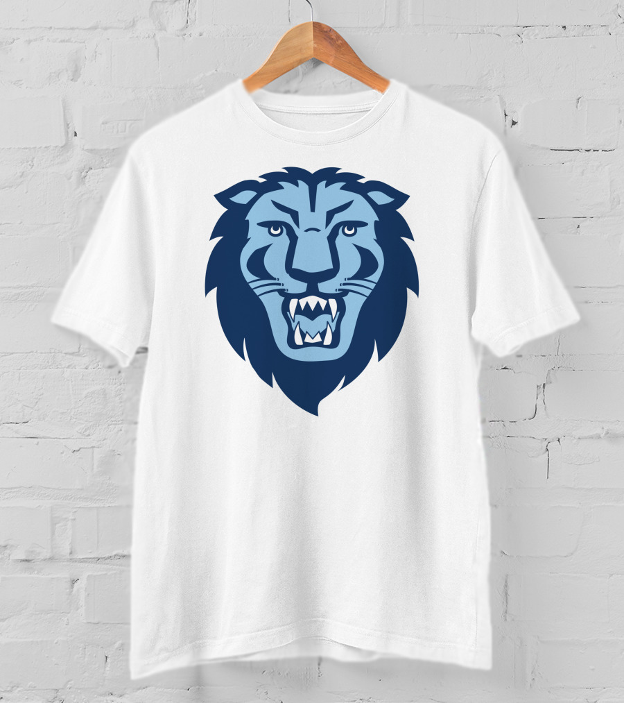 Columbia Lions Roaring Emblem Icon In Blue T-Shirt
