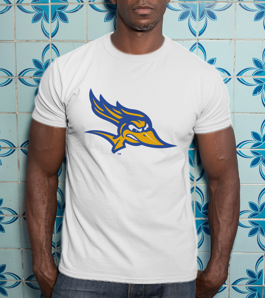 CSU Bakersfield Roadrunners Logo Blue And Gold Bird Head T-Shirt