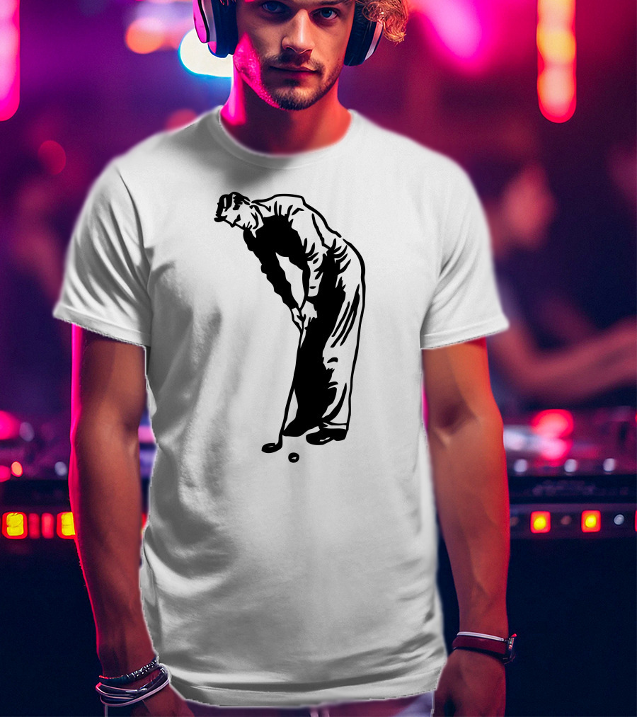 Jack Nicklaus Yellow Golfer Silhouette On Orange T-Shirt