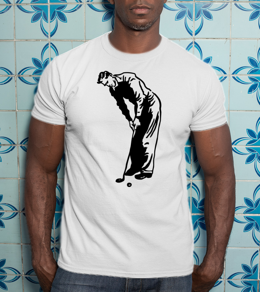 Jack Nicklaus Yellow Golfer Silhouette On Orange T-Shirt