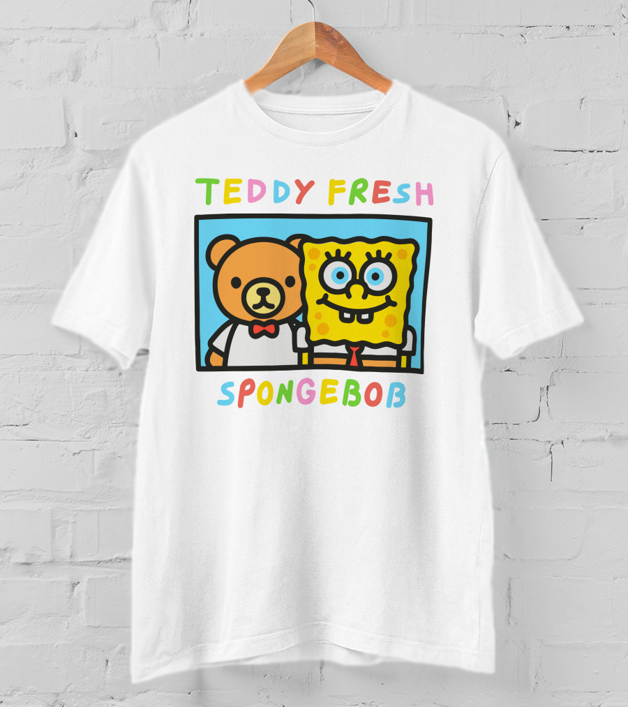Teddy Fresh SpongeBob Bear Cartoon Collaboration T-Shirt