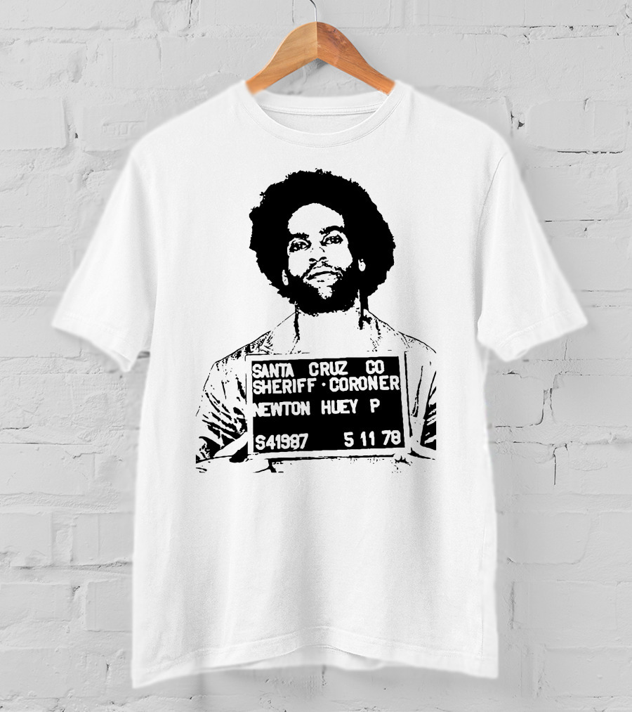 Huey Newton Santa Cruz County Mugshot 5-11-78 T-Shirt