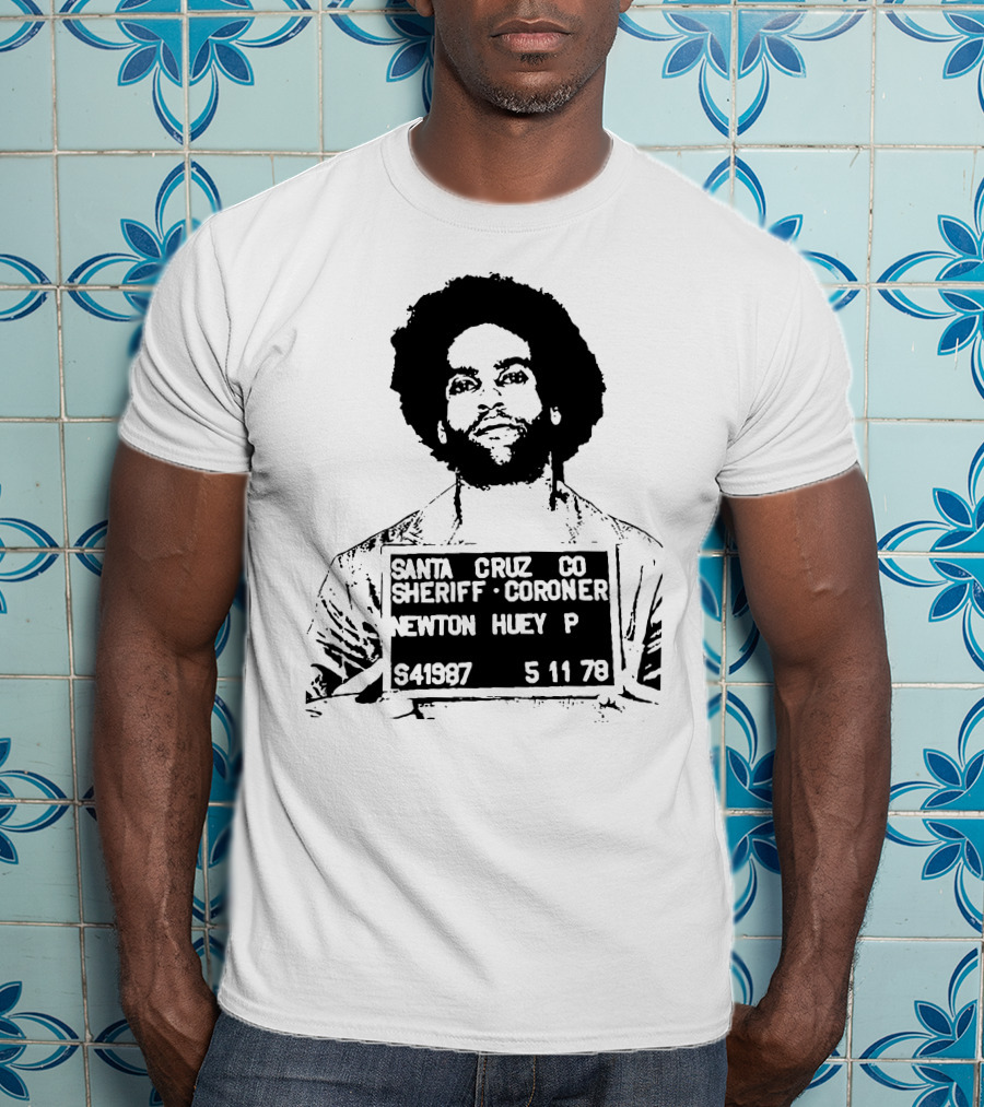 Huey Newton Santa Cruz County Mugshot 5-11-78 T-Shirt