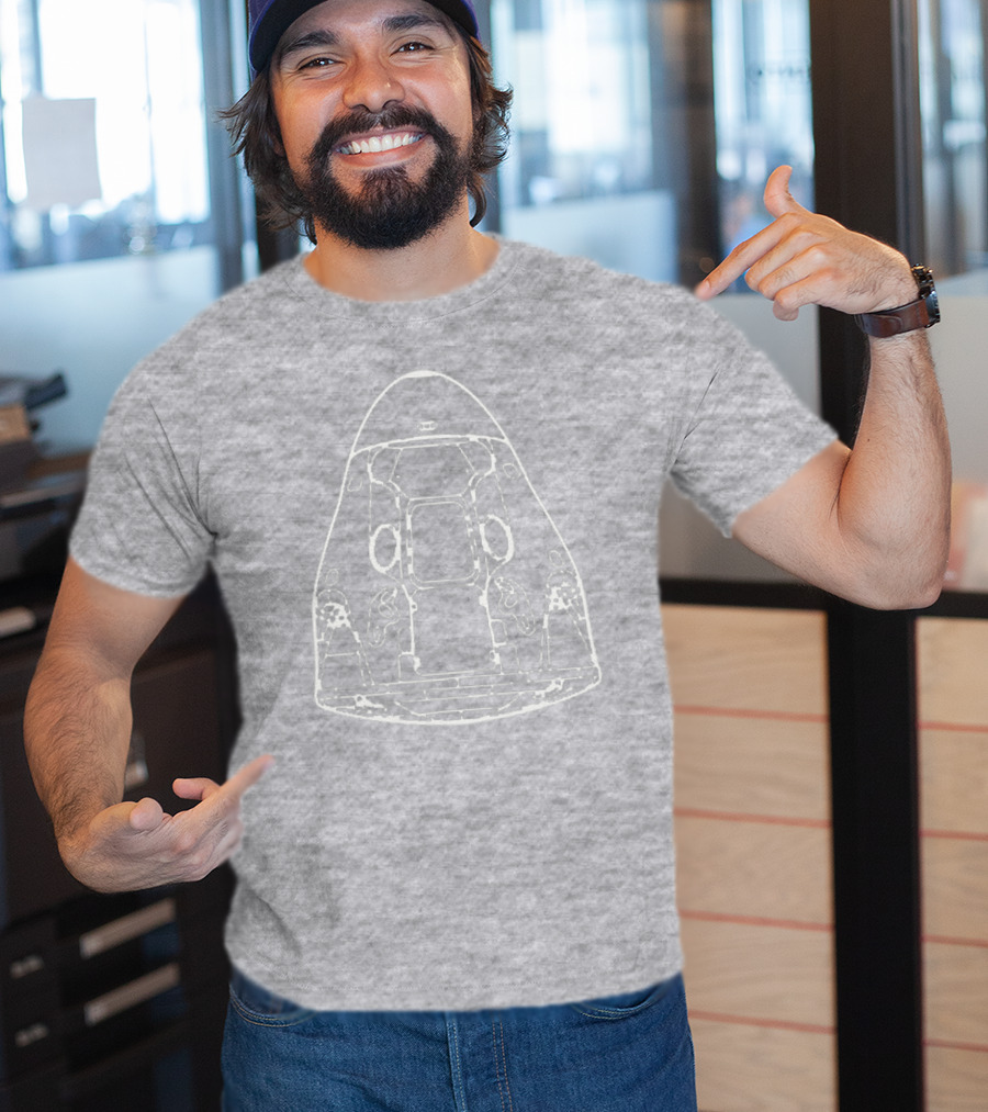 Spacex Dragon Capsule Blueprint T-Shirt