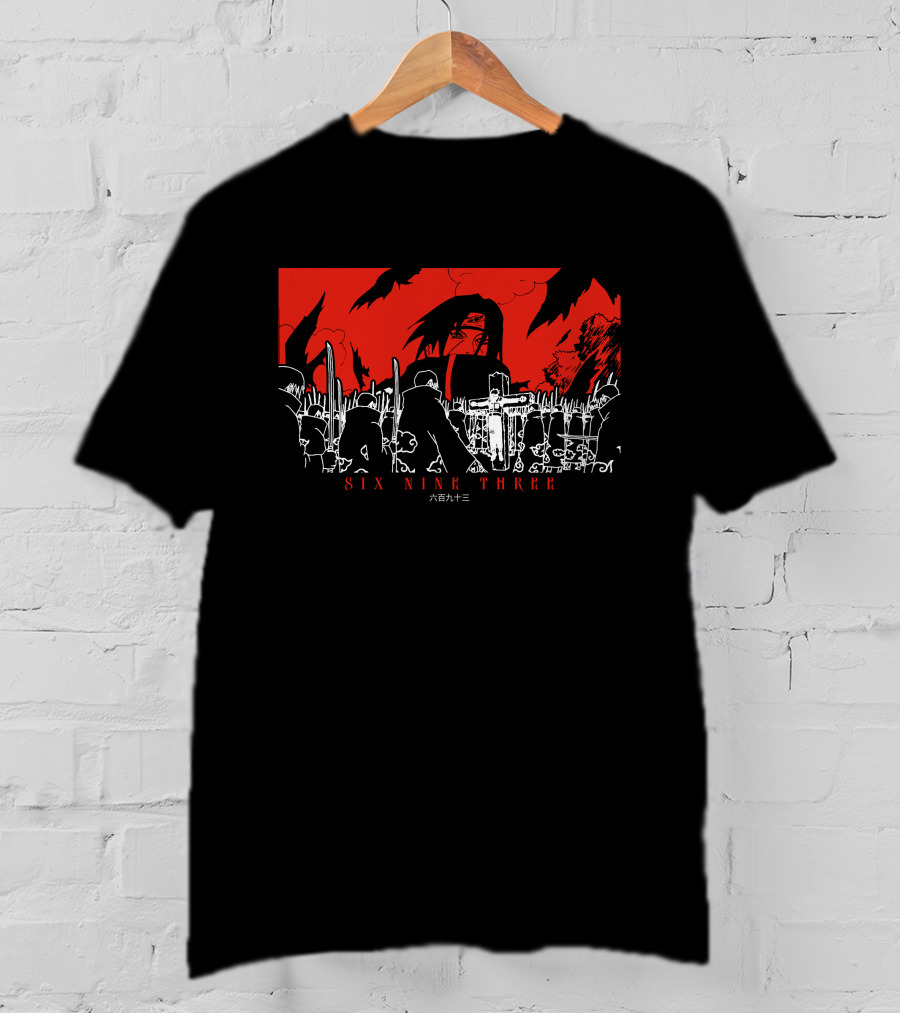 Itachi Tsukuyomi Featuring Kakashi Six Nine Three Red And Black Scene T-Shirt