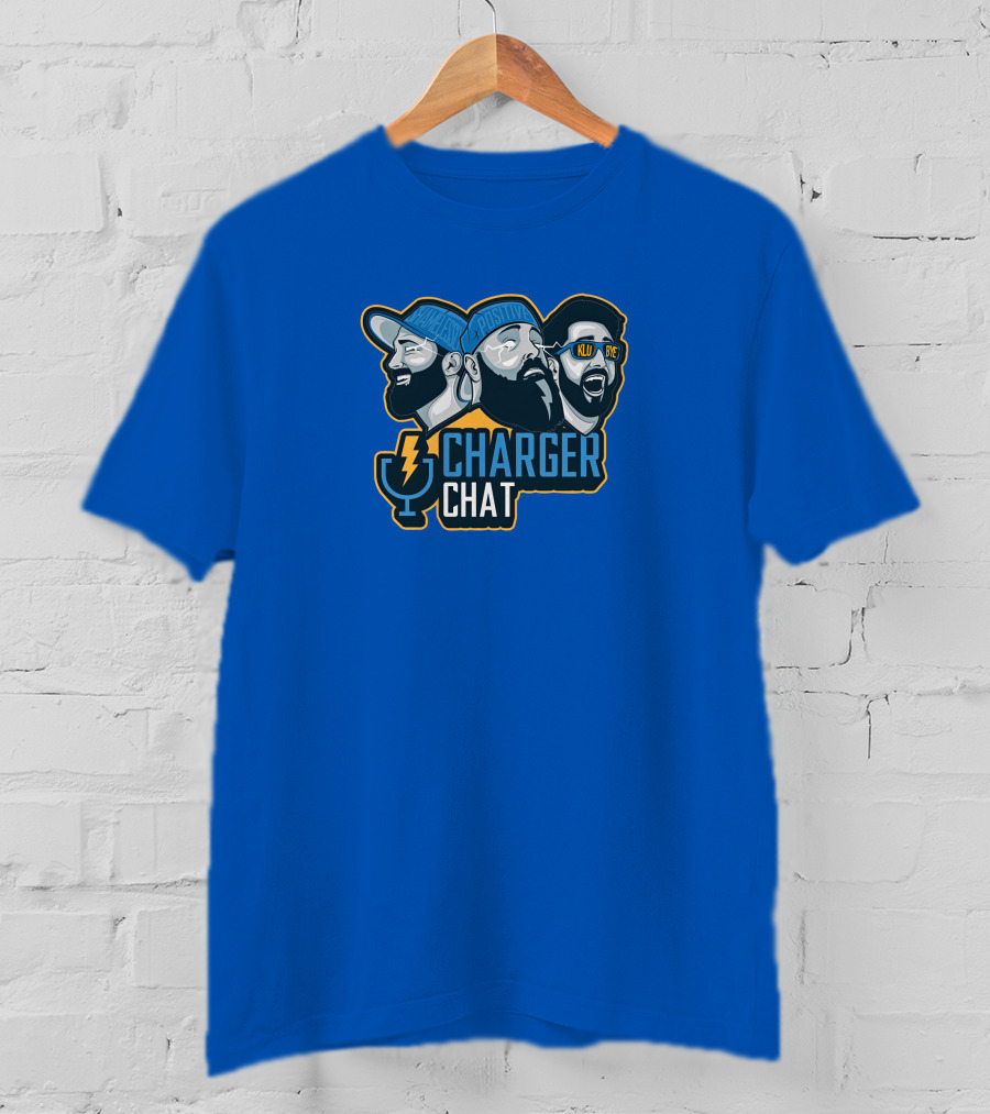 Bolt Charger Chat Podcast Lightning Microphone Heads Sketch T-Shirt