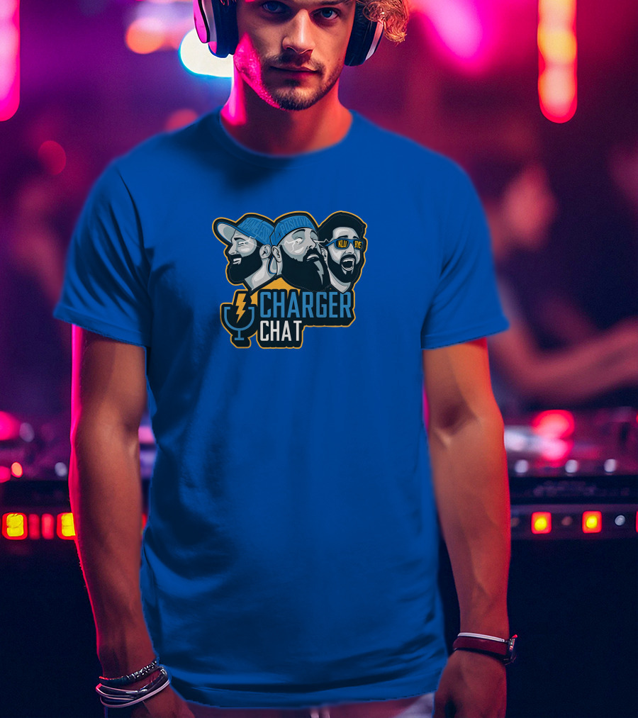 Bolt Charger Chat Podcast Lightning Microphone Heads Sketch T-Shirt