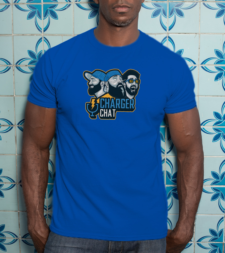 Bolt Charger Chat Podcast Lightning Microphone Heads Sketch T-Shirt