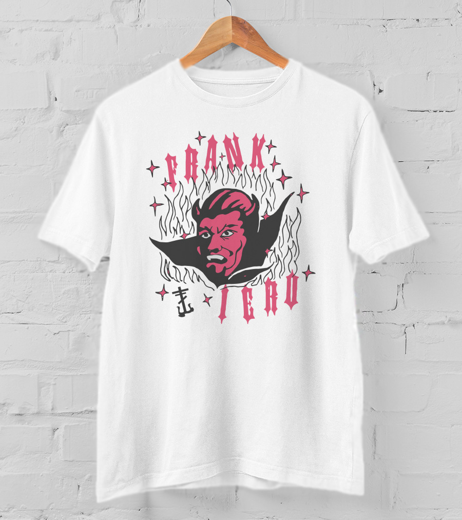 Frank Iero Devil Face Flames Kings Road Merch T-Shirt