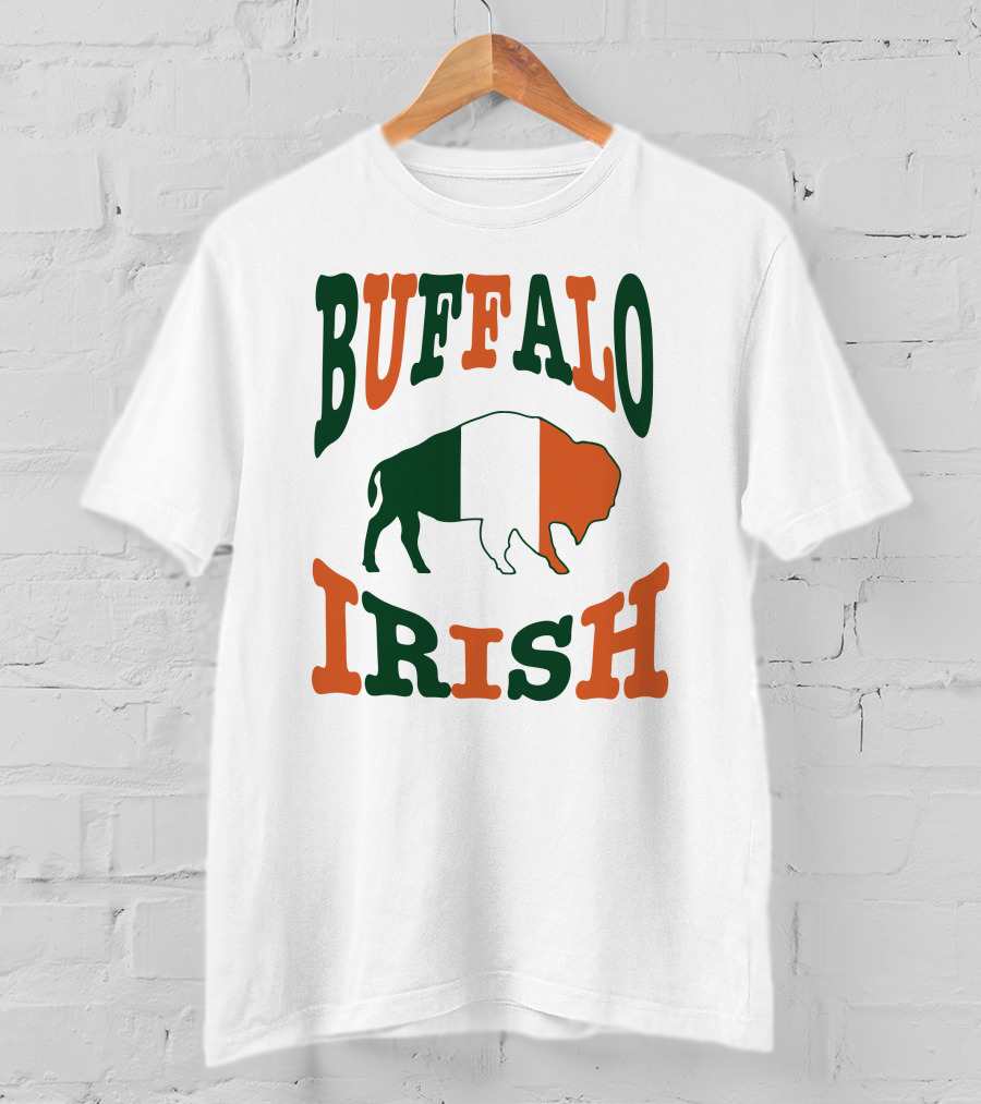 Buffalo Irish St. Patrick's Day Green White Orange Flag T-Shirt