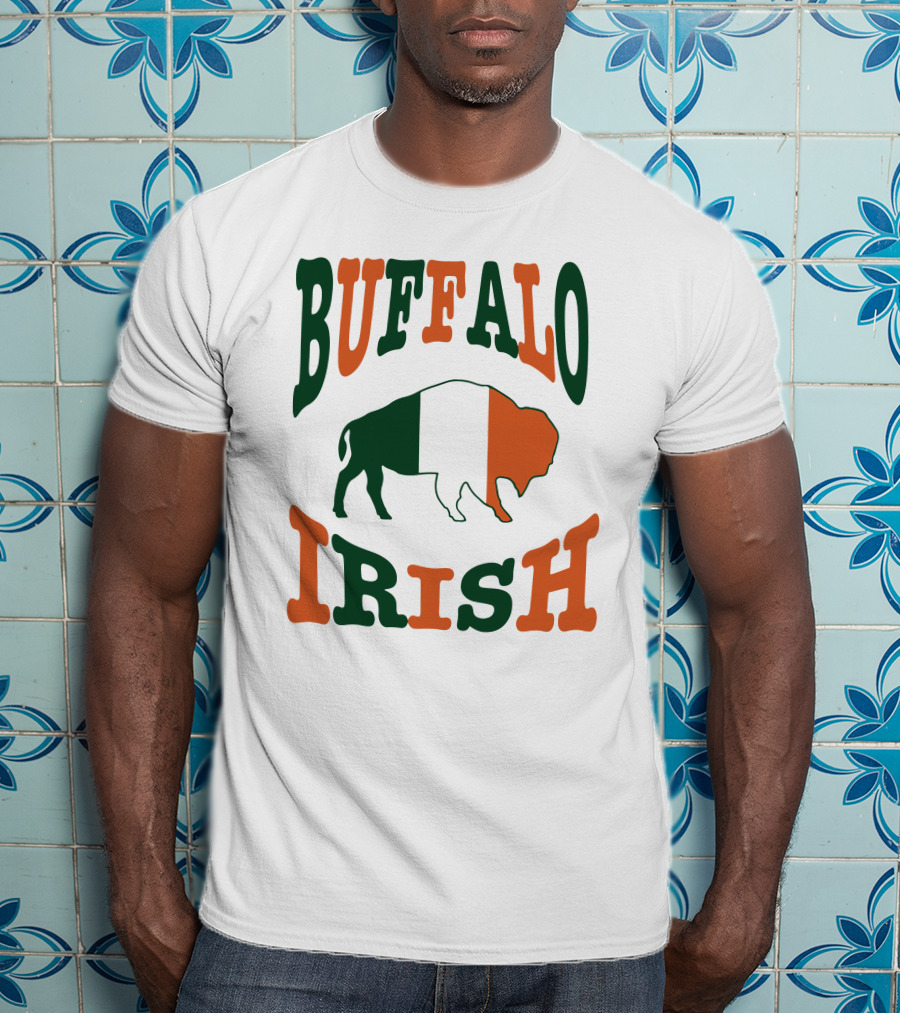 Buffalo Irish St. Patrick's Day Green White Orange Flag T-Shirt