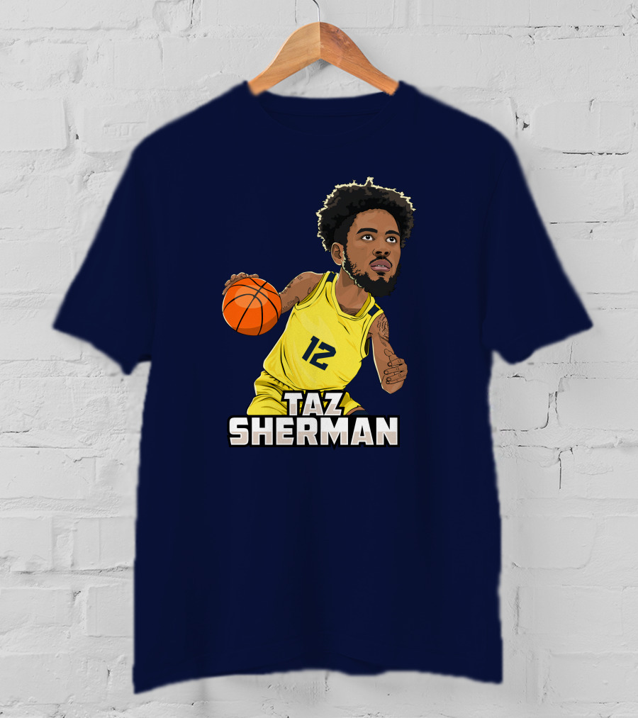 Taz Sherman Basketball Illustration 12 Lakers Jersey Players Trunk Collaboration T-Shirt