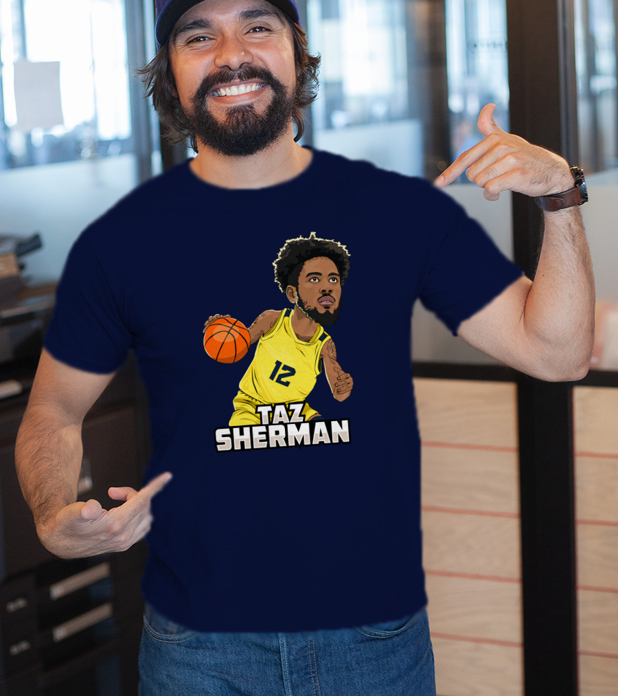 Taz Sherman Basketball Illustration 12 Lakers Jersey Players Trunk Collaboration T-Shirt