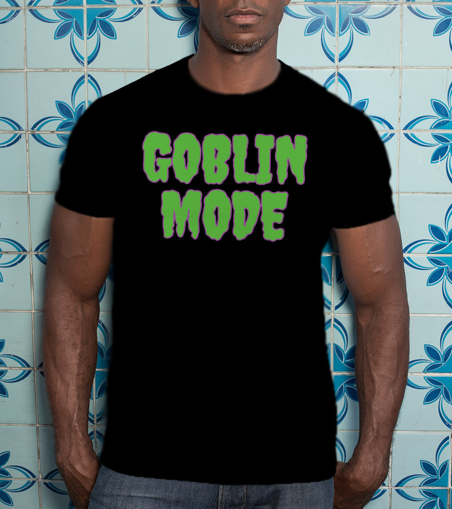 Shitheadsteve Goblin Mode Merch Green Drip Text T-Shirt