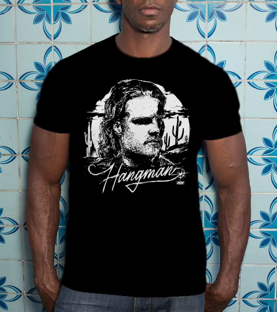 All Elite Wrestling Hangman Adam Page AEW Lonestar Cactus Desert Scene T-Shirt