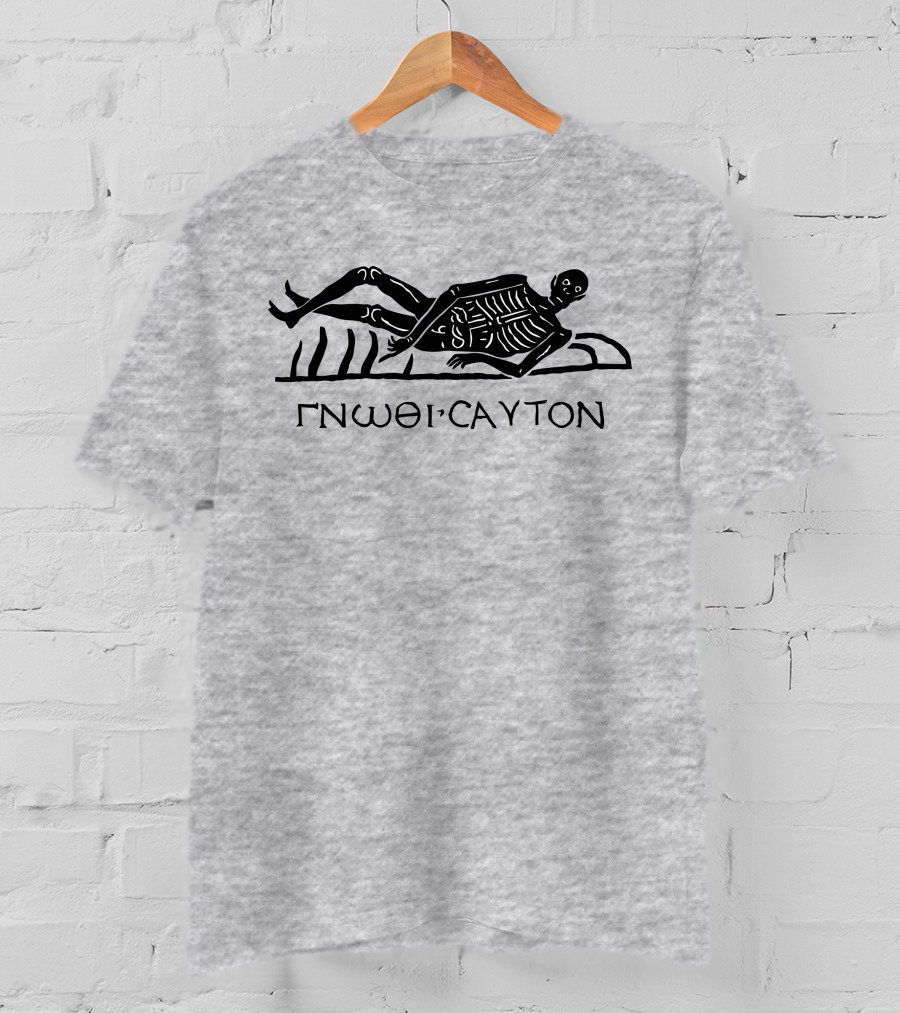 Know Thyself GNOΘI CAYTON Skeleton Archaeology Iconography T-Shirt