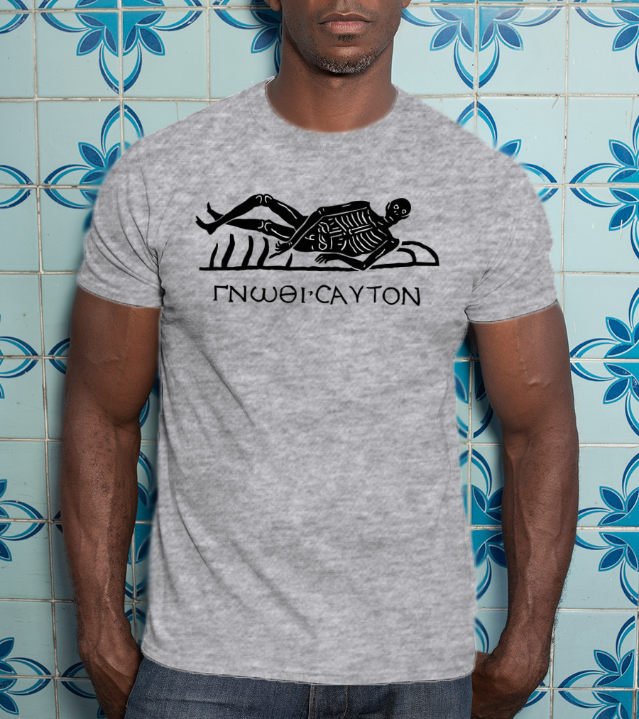 Know Thyself GNOΘI CAYTON Skeleton Archaeology Iconography T-Shirt