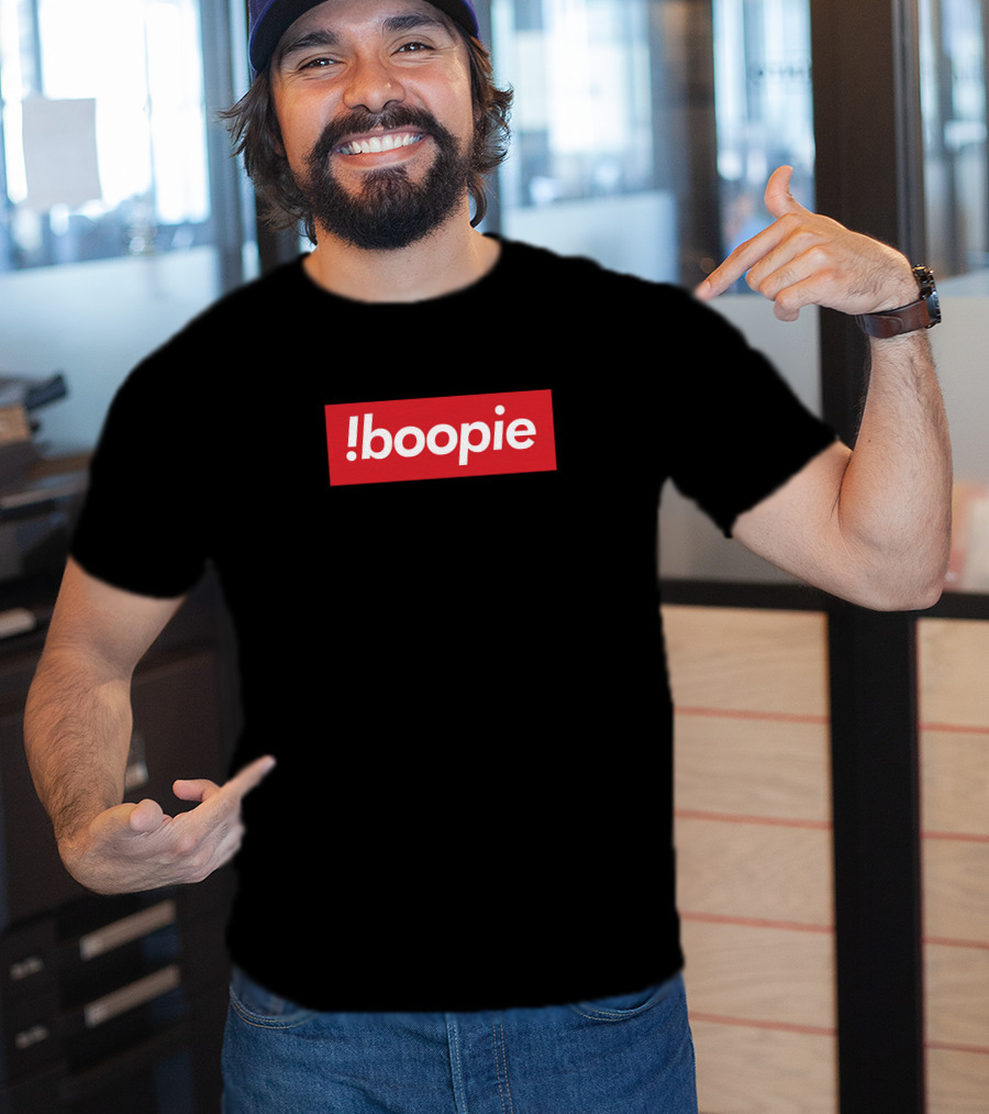 Boopieverse A Mellow Boop Merch Boopie Box Exclamation Boopie Red Block T-Shirt