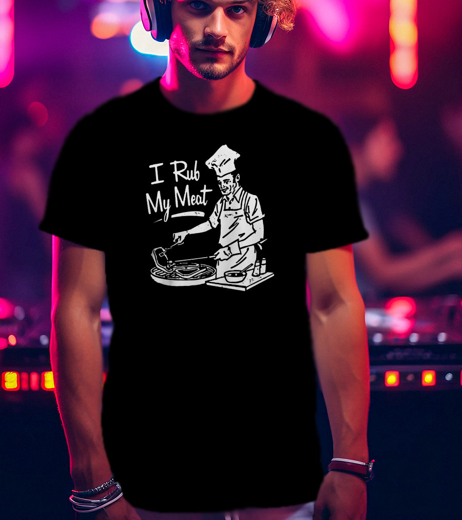 M00nshot I Rub My Meat Chef Grilling Cooking Apron BBQ T-Shirt
