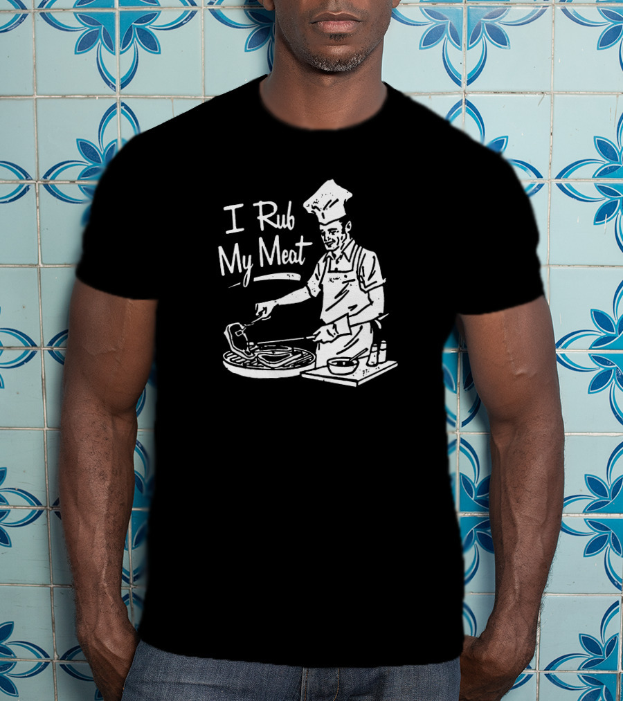 M00nshot I Rub My Meat Chef Grilling Cooking Apron BBQ T-Shirt