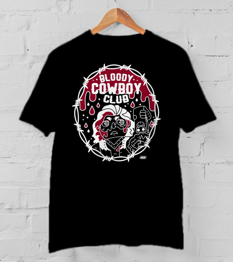 All Elite Wrestling Hangman Adam Page Bloody Cowboy Club AEW Merchandise T-Shirt