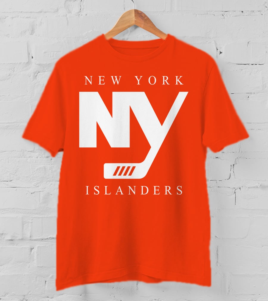 New York Islanders NY Hockey Text Stamp T-Shirt