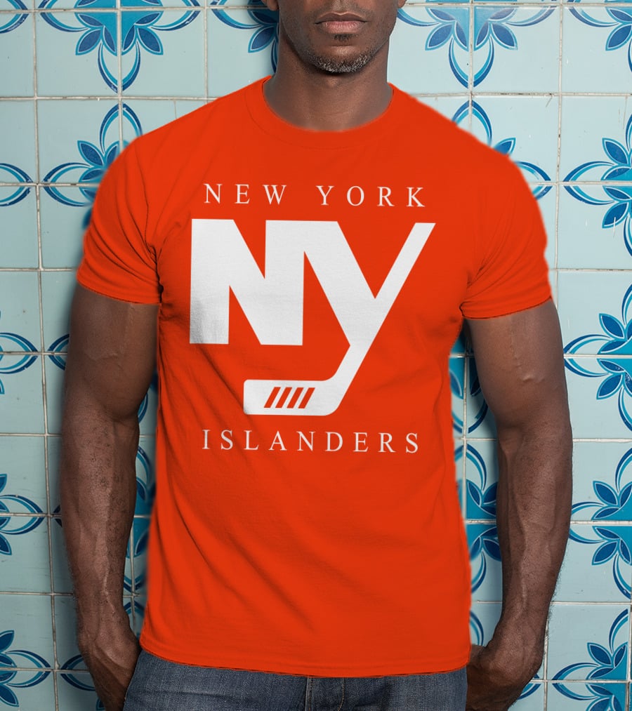 New York Islanders NY Hockey Text Stamp T-Shirt