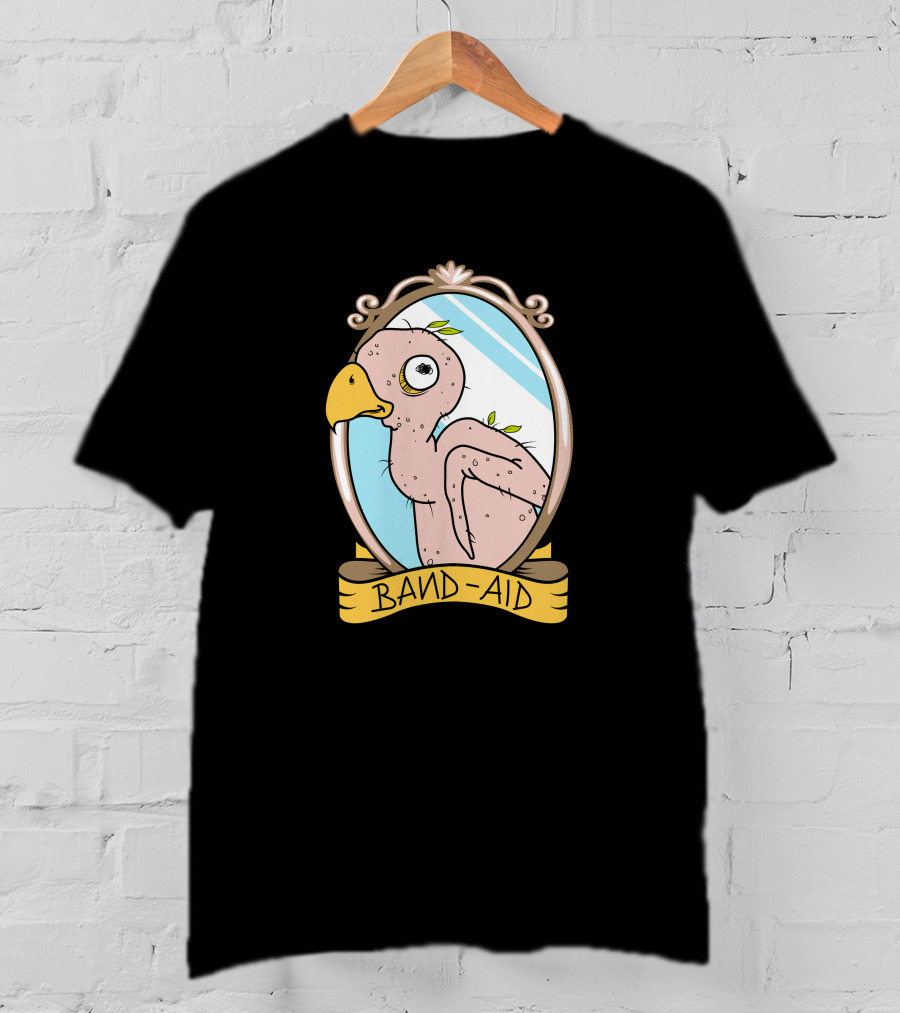 Leigh Mcnasty Merch Band-Aid Quirky Bird Frame T-Shirt