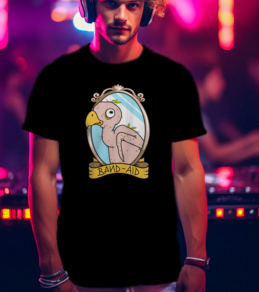 Leigh Mcnasty Merch Band-Aid Quirky Bird Frame T-Shirt