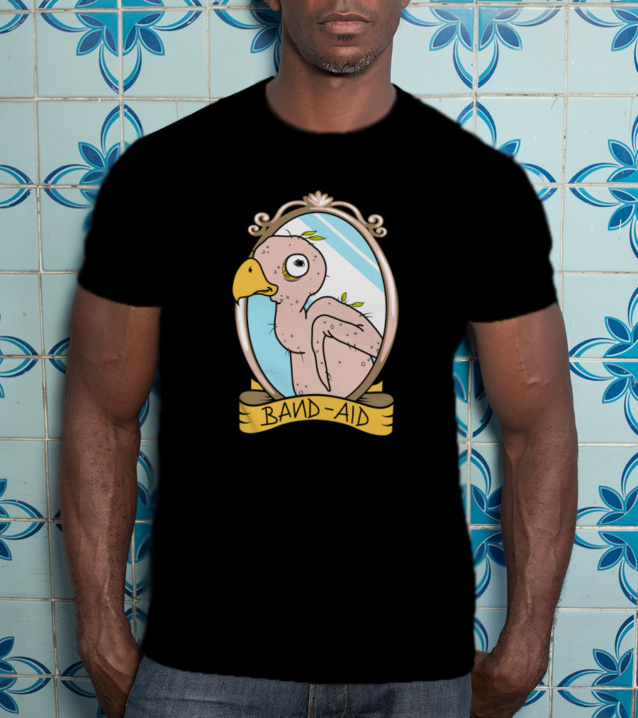 Leigh Mcnasty Merch Band-Aid Quirky Bird Frame T-Shirt