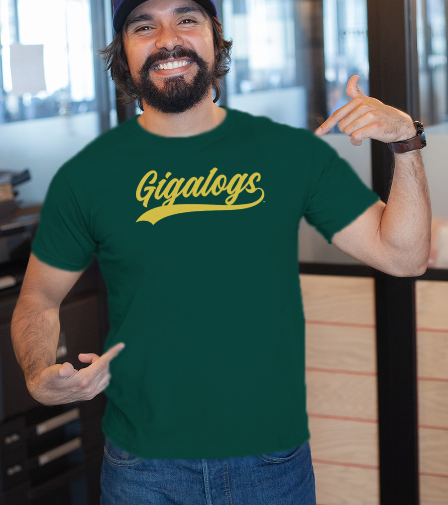 Gigalogs Classic Script Yellow T-Shirt