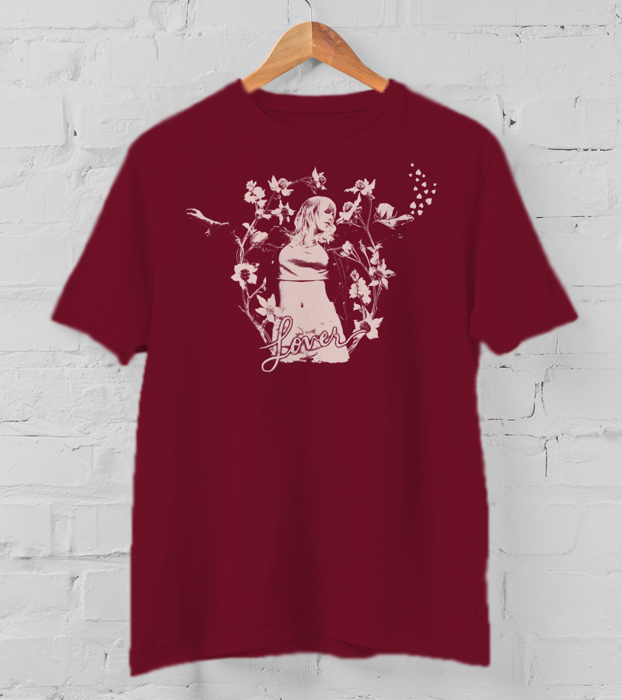 Taylor Swift Lover Floral Silhouette Summer T-Shirt