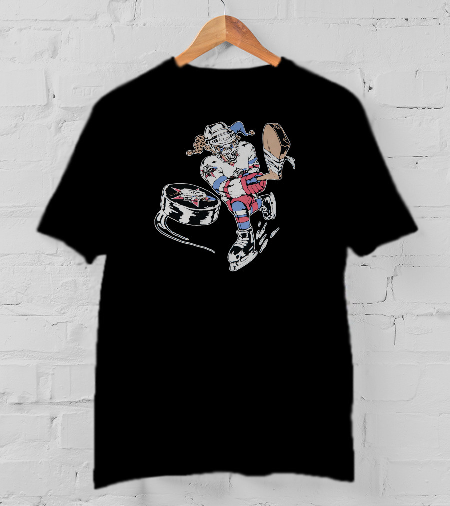 The Garden Hockey Animated Jester Player With Hockey Stick And Puck T-Shirt