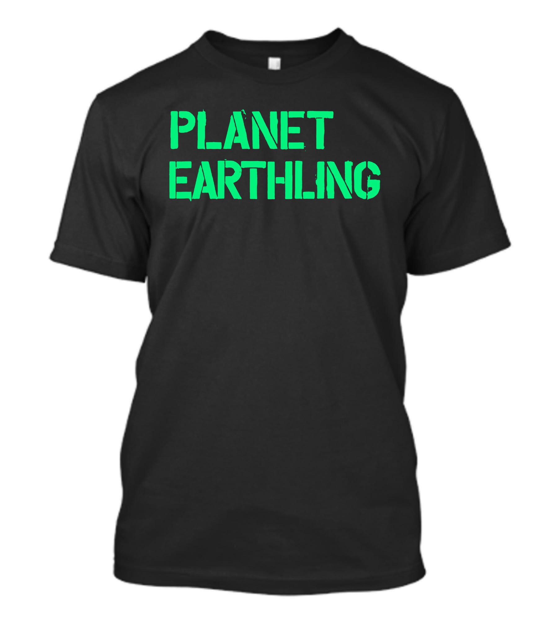 Punkmasters Planet Earthling Bold Green Text T-Shirt