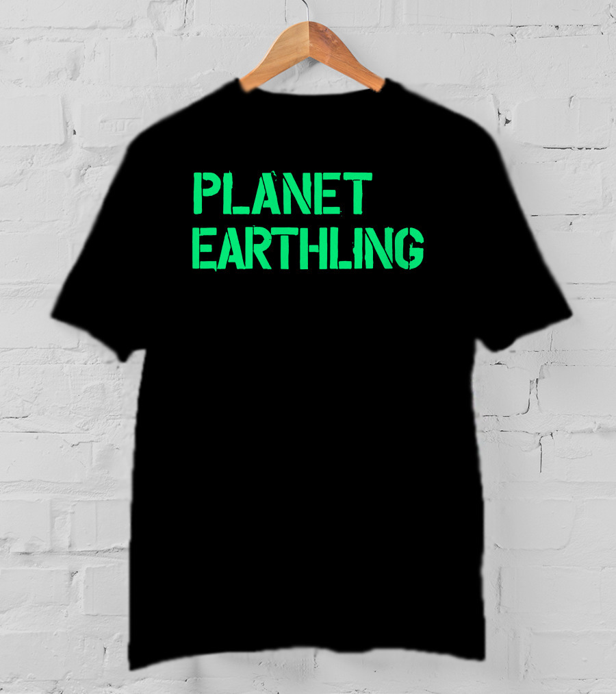Punkmasters Planet Earthling Bold Green Text T-Shirt