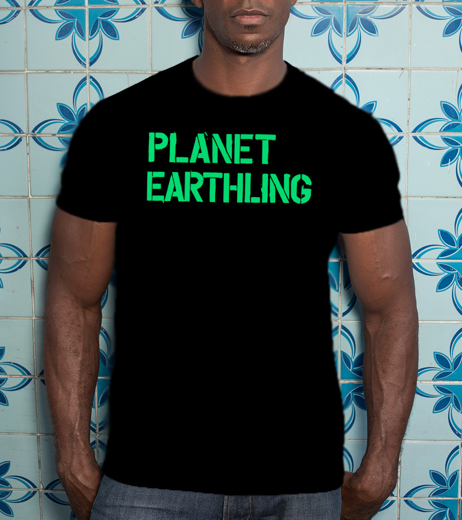 Punkmasters Planet Earthling Bold Green Text T-Shirt
