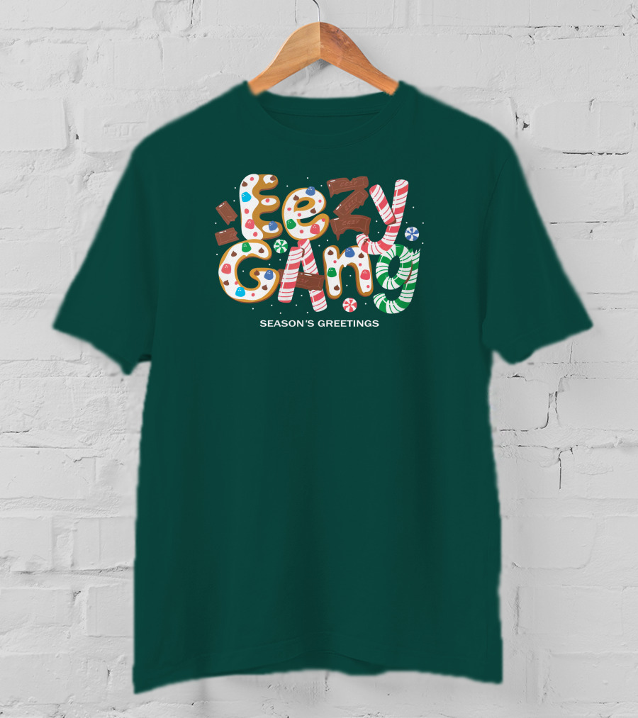 Yeezy Gang Festive Holiday Cookie Lettering T-Shirt