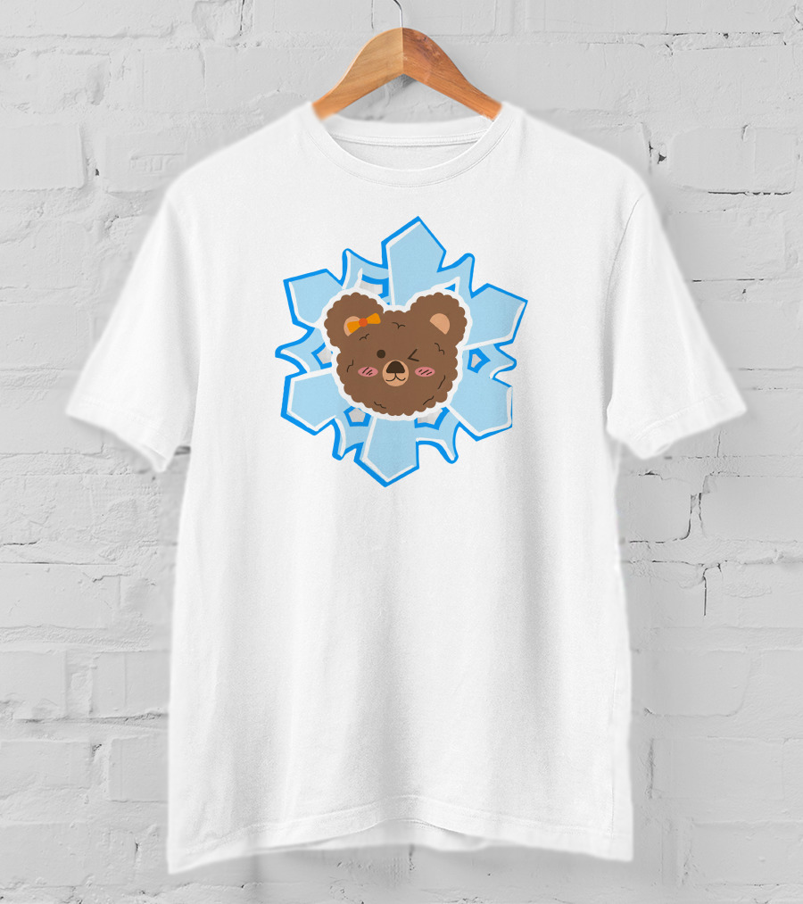 Christmas Bears Snowflake Adorable Bear Head T-Shirt