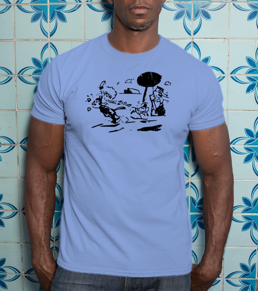 Krazy Kat Jules Pow Zip Comic Scene T-Shirt