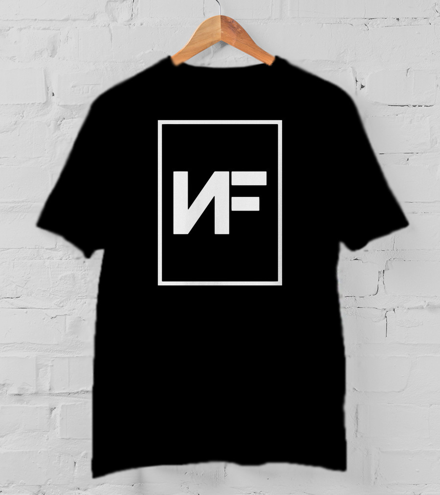 NF Logo Black And White Rectangular Frame T-Shirt