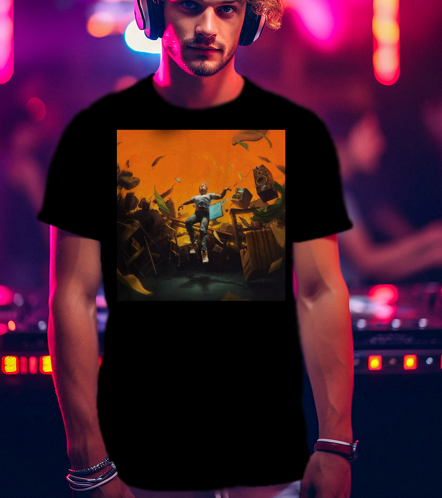 Nopressureshop Com Logic No Pressure Album Cover Floating Surreal Scene T-Shirt